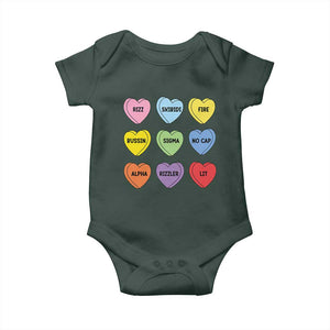 Funny Skibidi Valentine's Day Baby Onesie Rizz No Cap Conversation Hearts Sigma TS10 Print Your Wear