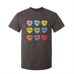 Funny Skibidi Valentine's Day T Shirt For Kid Rizz No Cap Conversation Hearts Sigma TS10 Dark Chocolate Print Your Wear