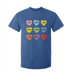 Funny Skibidi Valentine's Day T Shirt For Kid Rizz No Cap Conversation Hearts Sigma TS10 Royal Blue Print Your Wear