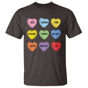 Funny Skibidi Valentine's Day T Shirt Rizz No Cap Conversation Hearts Sigma TS10 Dark Chocolate Print Your Wear