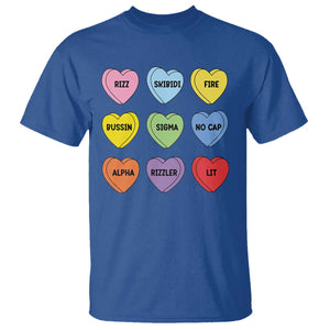 Funny Skibidi Valentine's Day T Shirt Rizz No Cap Conversation Hearts Sigma TS10 Royal Blue Print Your Wear