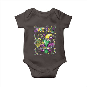 Mardi Gras Baby Onesie Fleur de Lis Carnival Fat Tuesday TS10 Dark Chocolate Print Your Wear