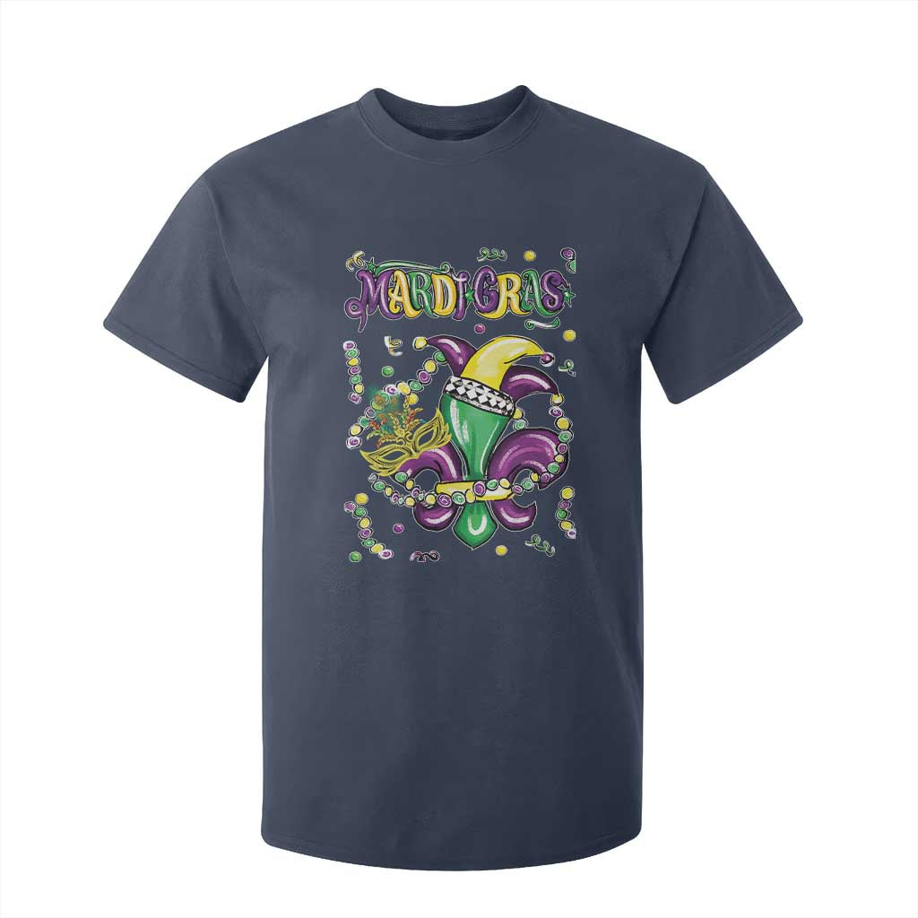 Mardi Gras T Shirt For Kid Fleur de Lis Carnival Fat Tuesday TS10 Navy Print Your Wear