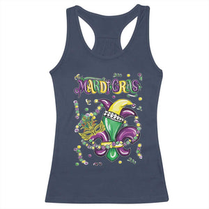 Mardi Gras Racerback Tank Top Fleur de Lis Carnival Fat Tuesday TS10 Navy Print Your Wear