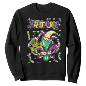 Mardi Gras Sweatshirt Fleur de Lis Carnival Fat Tuesday TS10 Black Print Your Wear