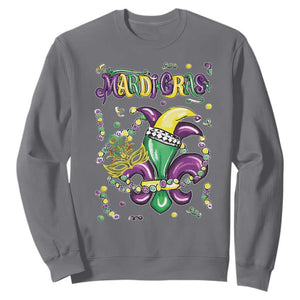 Mardi Gras Sweatshirt Fleur de Lis Carnival Fat Tuesday TS10 Charcoal Print Your Wear