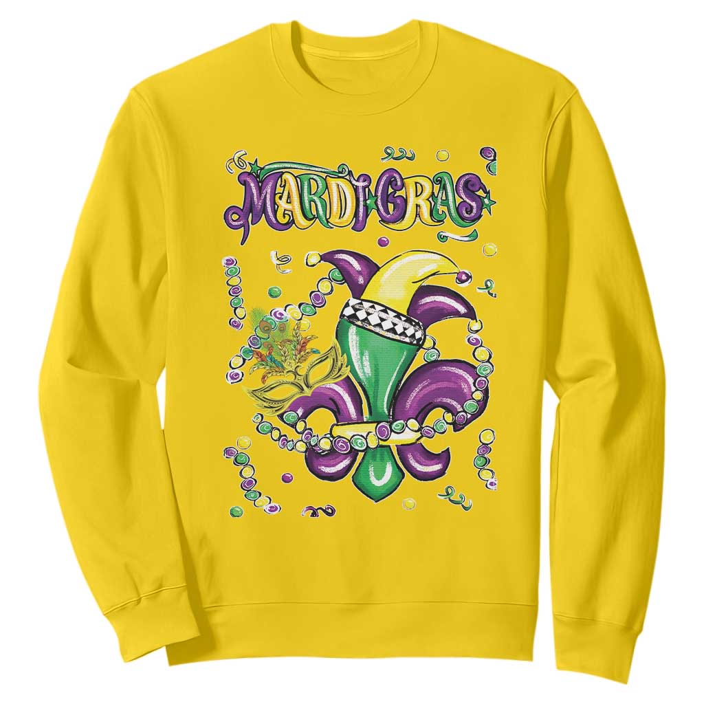 Mardi Gras Sweatshirt Fleur de Lis Carnival Fat Tuesday TS10 Daisy Print Your Wear