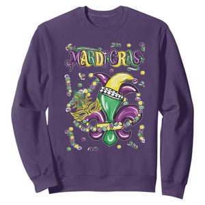 Mardi Gras Sweatshirt Fleur de Lis Carnival Fat Tuesday TS10 Purple Print Your Wear