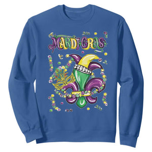 Mardi Gras Sweatshirt Fleur de Lis Carnival Fat Tuesday TS10 Royal Blue Print Your Wear