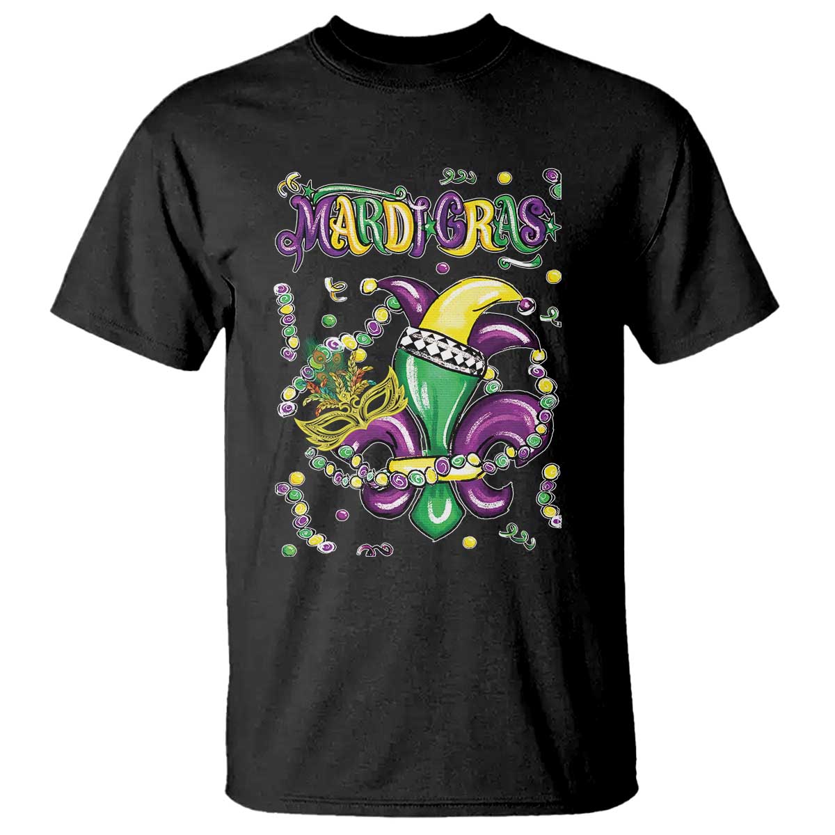 Mardi Gras T Shirt Fleur de Lis Carnival Fat Tuesday TS10 Black Print Your Wear