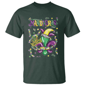 Mardi Gras T Shirt Fleur de Lis Carnival Fat Tuesday TS10 Dark Forest Green Print Your Wear