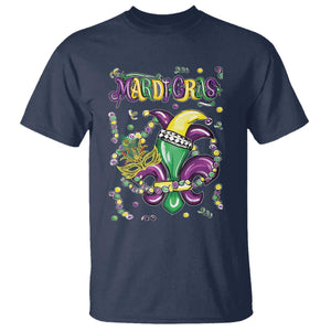 Mardi Gras T Shirt Fleur de Lis Carnival Fat Tuesday TS10 Navy Print Your Wear