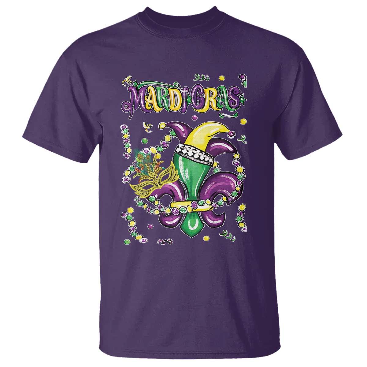 Mardi Gras T Shirt Fleur de Lis Carnival Fat Tuesday TS10 Purple Print Your Wear