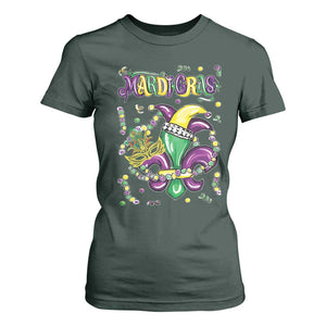 Mardi Gras T Shirt For Women Fleur de Lis Carnival Fat Tuesday TS10 Dark Forest Green Print Your Wear