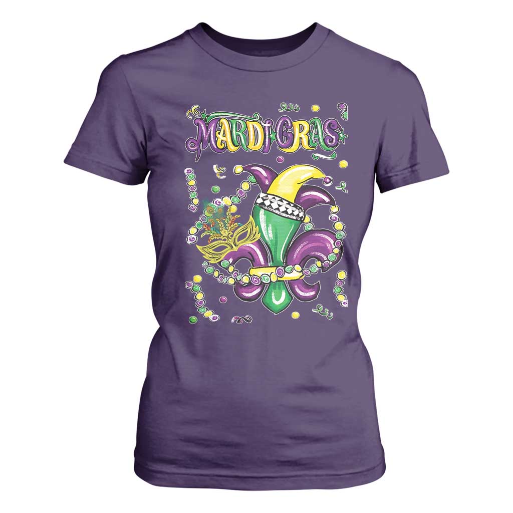 Mardi Gras T Shirt For Women Fleur de Lis Carnival Fat Tuesday TS10 Purple Print Your Wear