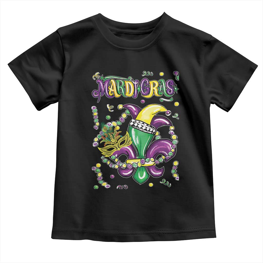 Mardi Gras Toddler T Shirt Fleur de Lis Carnival Fat Tuesday TS10 Black Print Your Wear