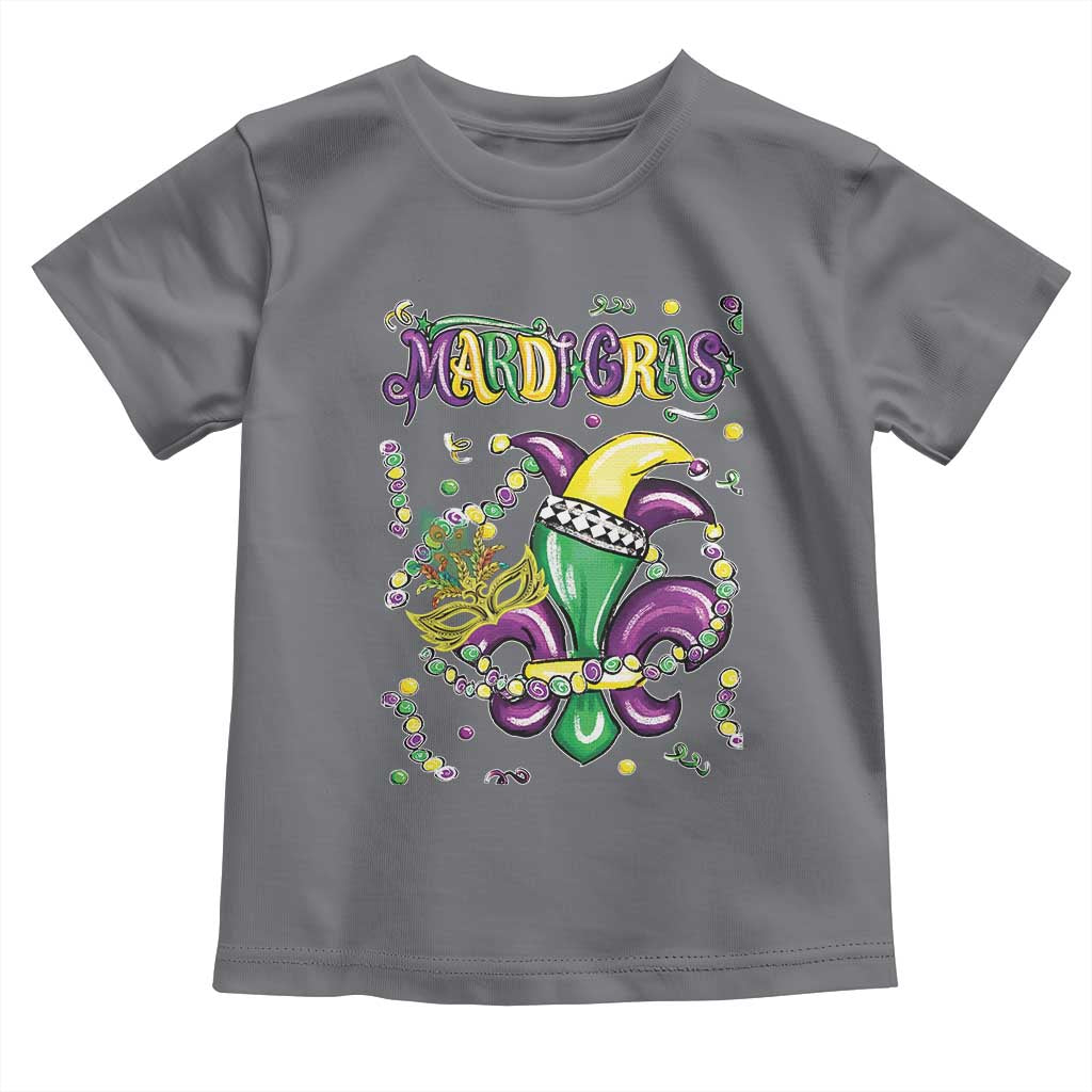 Mardi Gras Toddler T Shirt Fleur de Lis Carnival Fat Tuesday TS10 Charcoal Print Your Wear