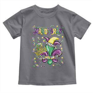 Mardi Gras Toddler T Shirt Fleur de Lis Carnival Fat Tuesday TS10 Charcoal Print Your Wear