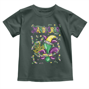 Mardi Gras Toddler T Shirt Fleur de Lis Carnival Fat Tuesday TS10 Dark Forest Green Print Your Wear