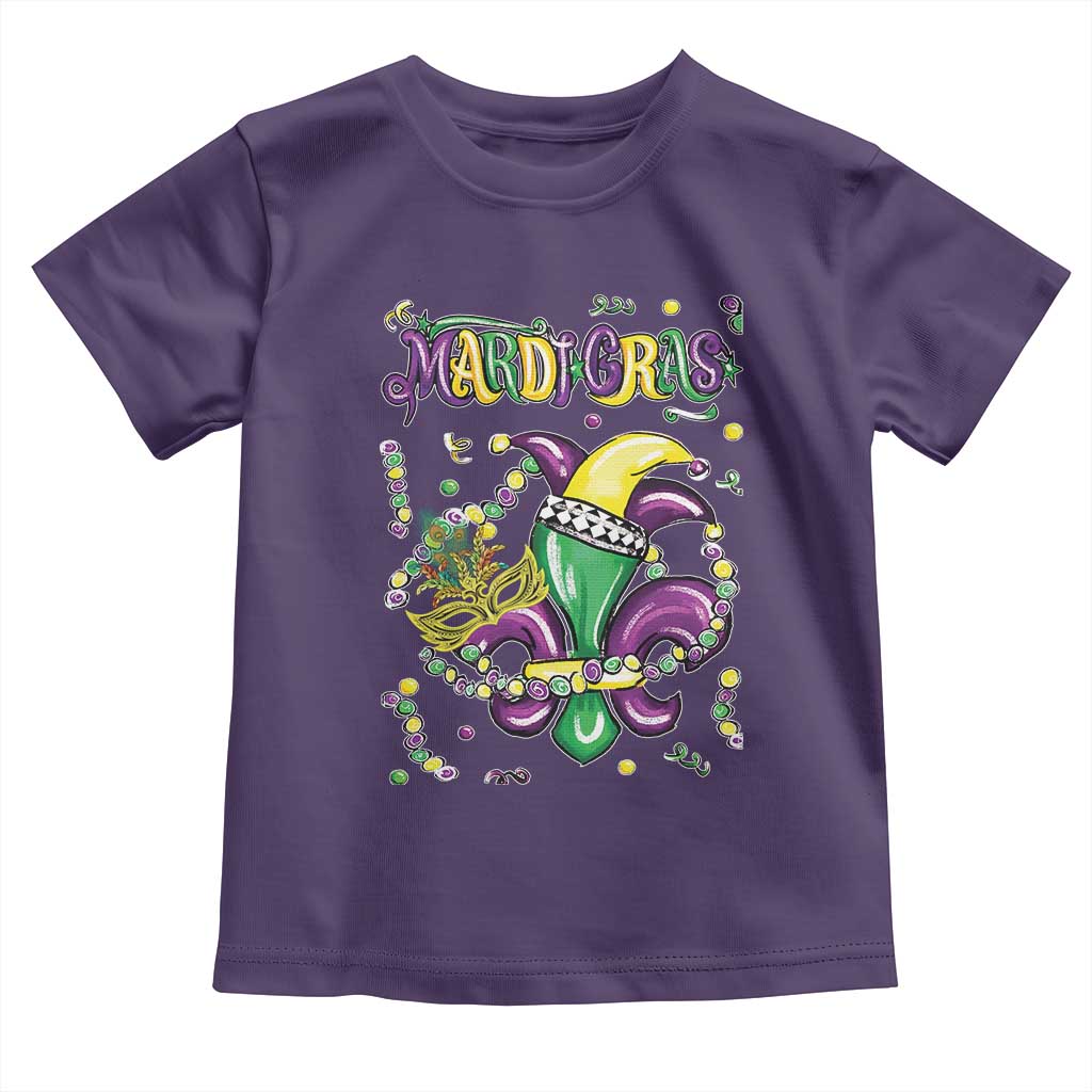 Mardi Gras Toddler T Shirt Fleur de Lis Carnival Fat Tuesday TS10 Purple Print Your Wear