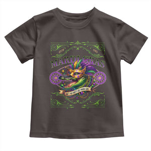 Mardi Gras Crocodile Toddler T Shirt Mardigator Alligator Costume Carnival Ain't No Party Like Mardi Gras TS10 Dark Chocolate Print Your Wear