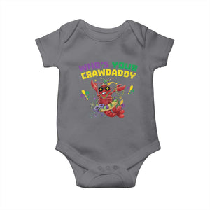 Mardi Gras Crawfish Baby Onesie Whos Your Crawdaddy Jester Beads TS10 Charcoal Print Your Wear