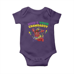 Mardi Gras Crawfish Baby Onesie Whos Your Crawdaddy Jester Beads TS10 Purple Print Your Wear