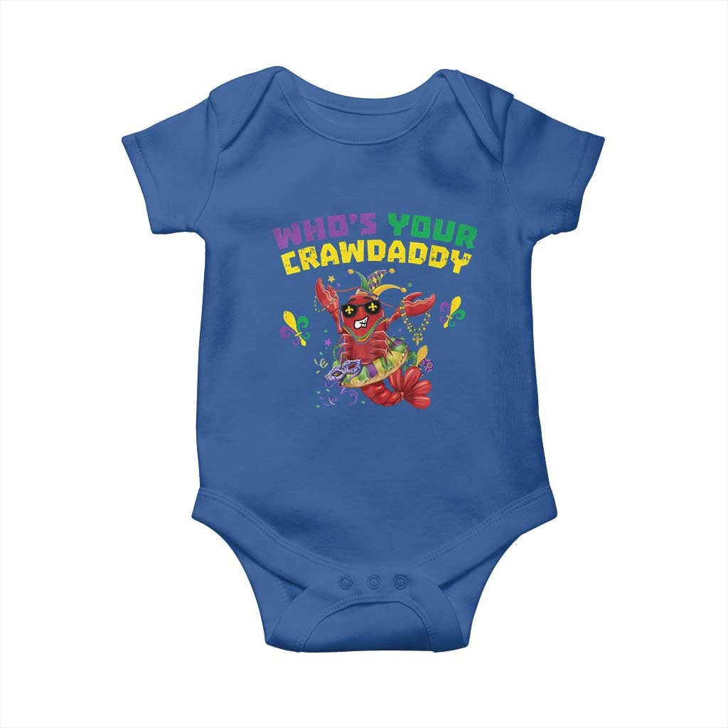 Mardi Gras Crawfish Baby Onesie Whos Your Crawdaddy Jester Beads TS10 Royal Blue Print Your Wear