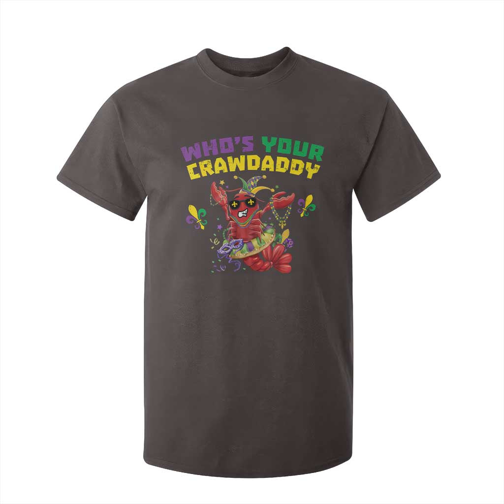 Mardi Gras Crawfish T Shirt For Kid Whos Your Crawdaddy Jester Beads TS10 Dark Chocolate Print Your Wear