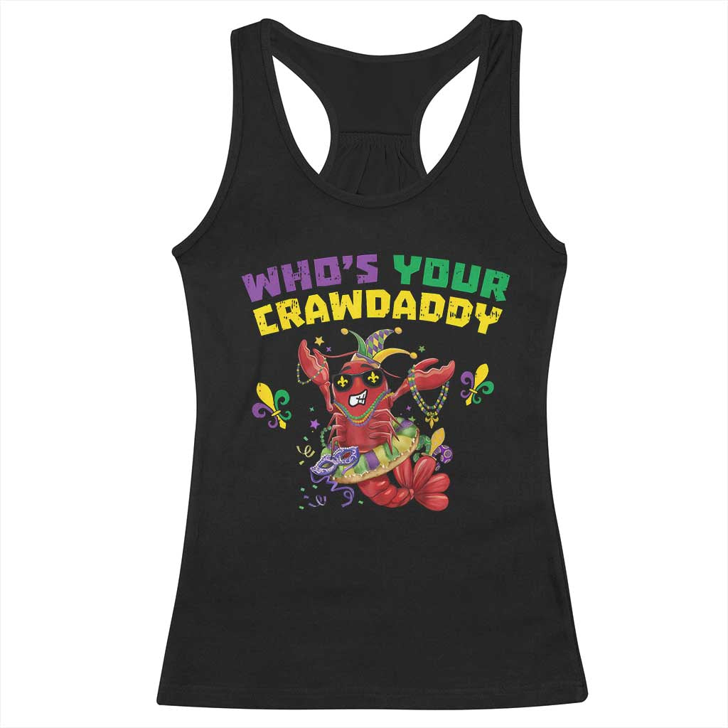 Mardi Gras Crawfish Racerback Tank Top Whos Your Crawdaddy Jester Beads TS10 Black Print Your Wear