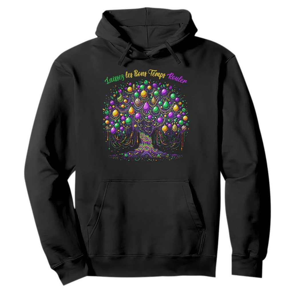 Mardi Gras Bead Tree Hoodie Carnival New Orleans 2025 Laissez Les Bons Temps Rouler TS10 Black Print Your Wear