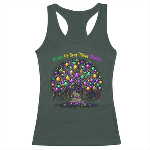 Mardi Gras Bead Tree Racerback Tank Top Carnival New Orleans 2025 Laissez Les Bons Temps Rouler TS10 Dark Forest Green Print Your Wear