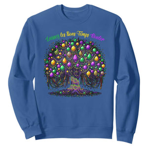 Mardi Gras Bead Tree Sweatshirt Carnival New Orleans 2025 Laissez Les Bons Temps Rouler TS10 Royal Blue Print Your Wear