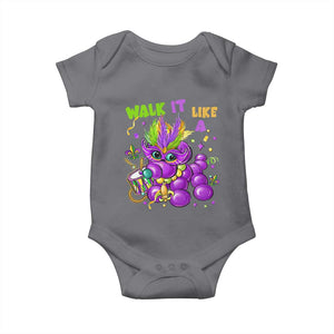 Funny Mardi Gras Baby Onesie Walk it Like a Dog Louisiana Fleur De Lis TS10 Charcoal Print Your Wear