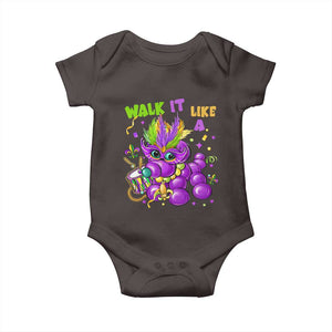 Funny Mardi Gras Baby Onesie Walk it Like a Dog Louisiana Fleur De Lis TS10 Dark Chocolate Print Your Wear