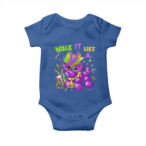 Funny Mardi Gras Baby Onesie Walk it Like a Dog Louisiana Fleur De Lis TS10 Royal Blue Print Your Wear