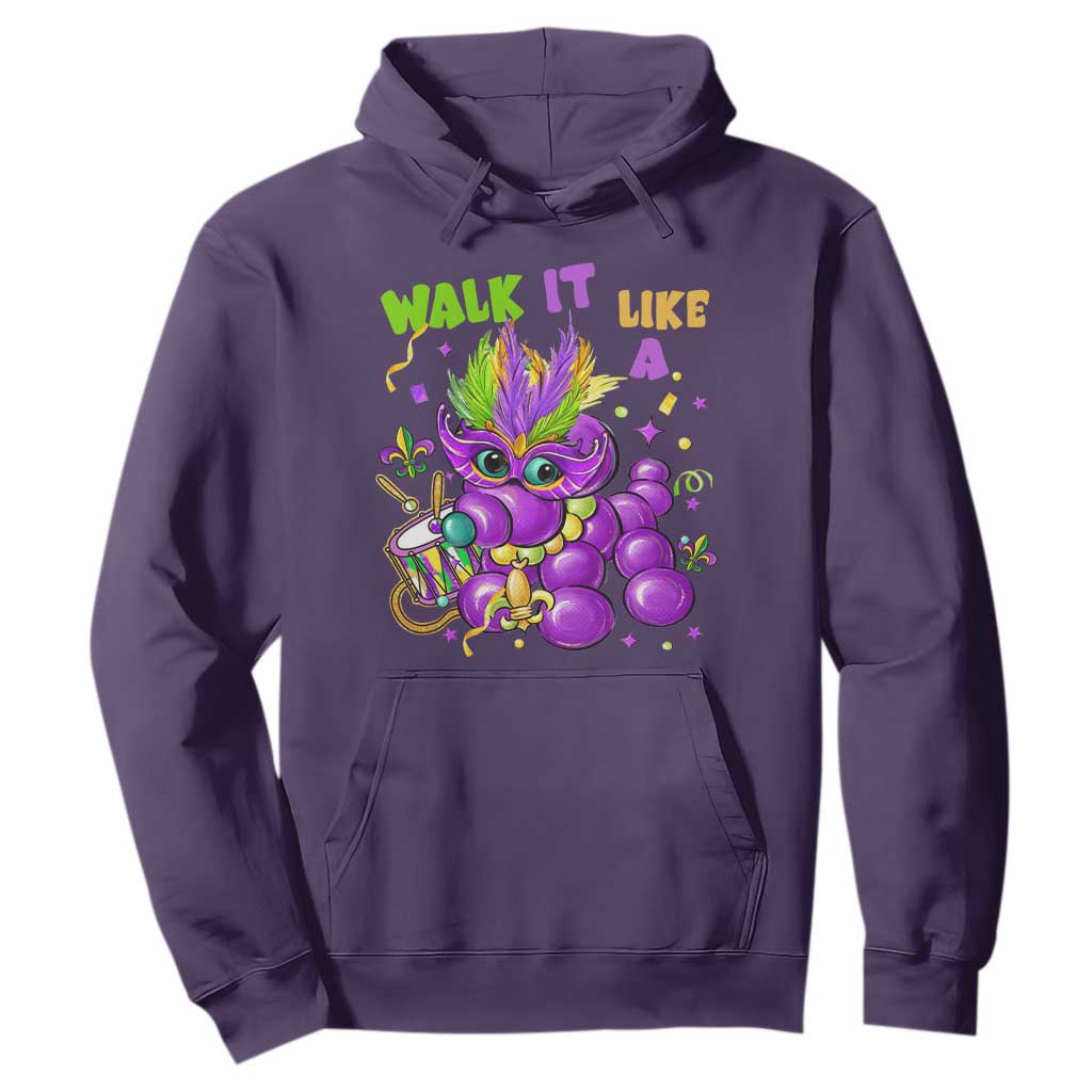 Funny Mardi Gras Hoodie Walk it Like a Dog Louisiana Fleur De Lis TS10 Purple Print Your Wear