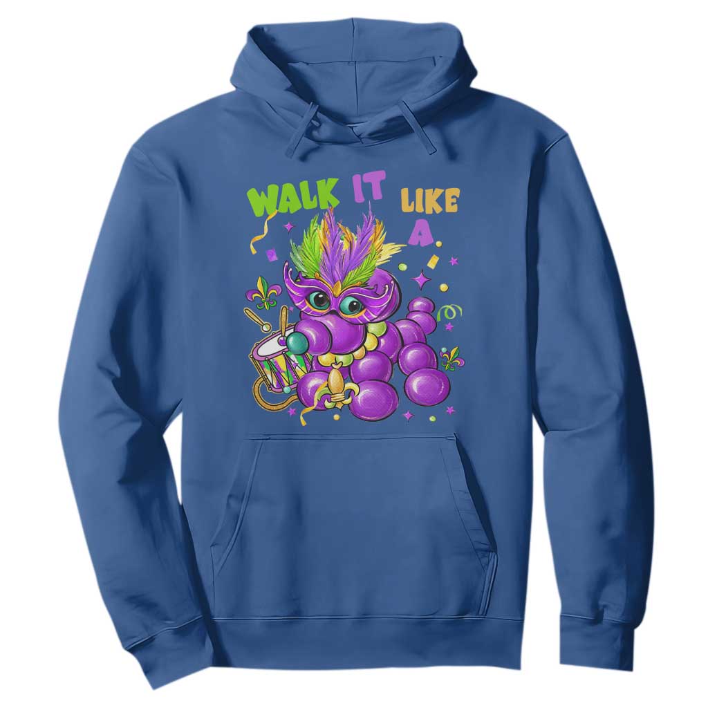 Funny Mardi Gras Hoodie Walk it Like a Dog Louisiana Fleur De Lis TS10 Royal Blue Print Your Wear