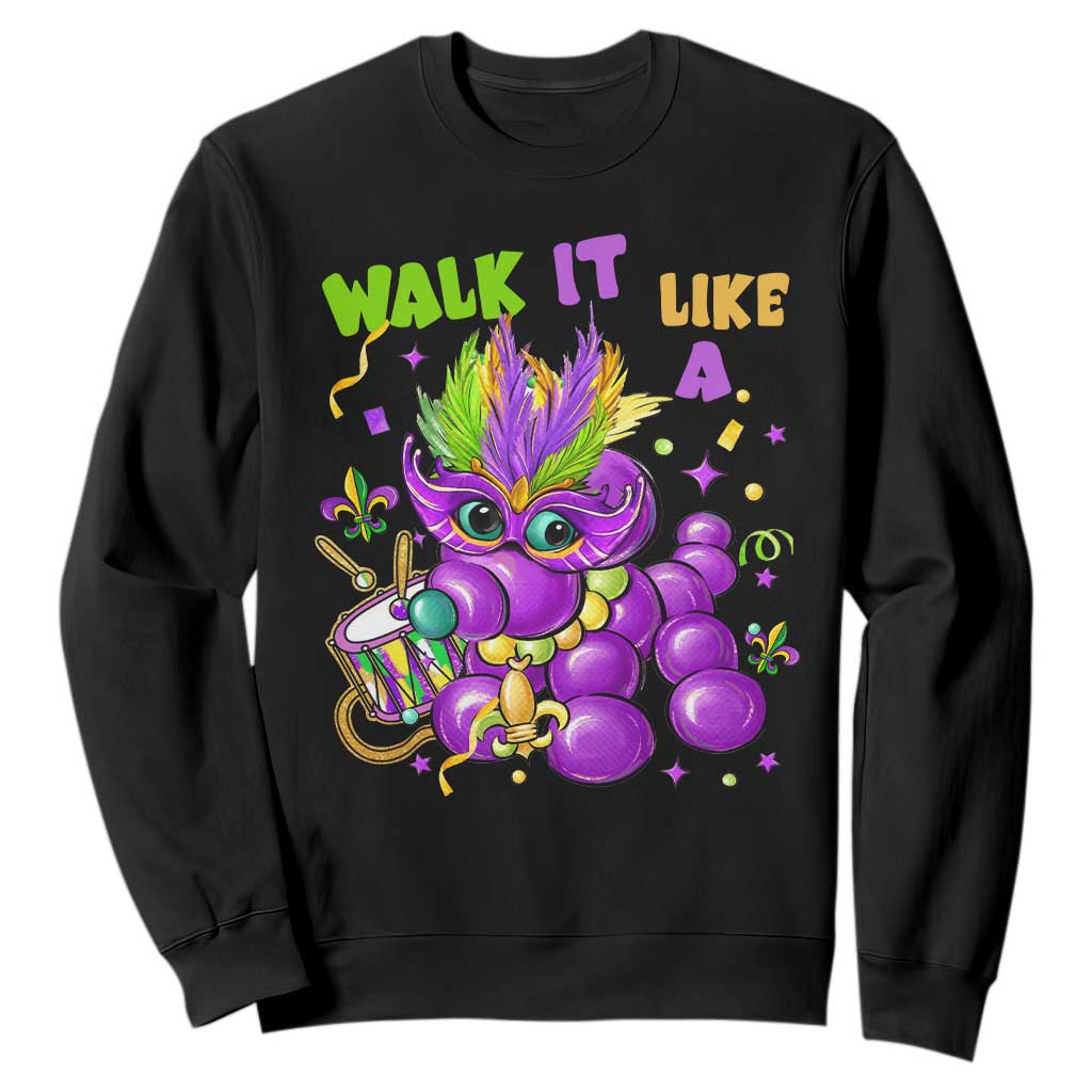 Funny Mardi Gras Sweatshirt Walk it Like a Dog Louisiana Fleur De Lis TS10 Black Print Your Wear