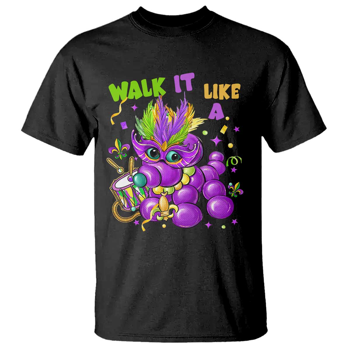 Funny Mardi Gras T Shirt Walk it Like a Dog Louisiana Fleur De Lis TS10 Black Print Your Wear
