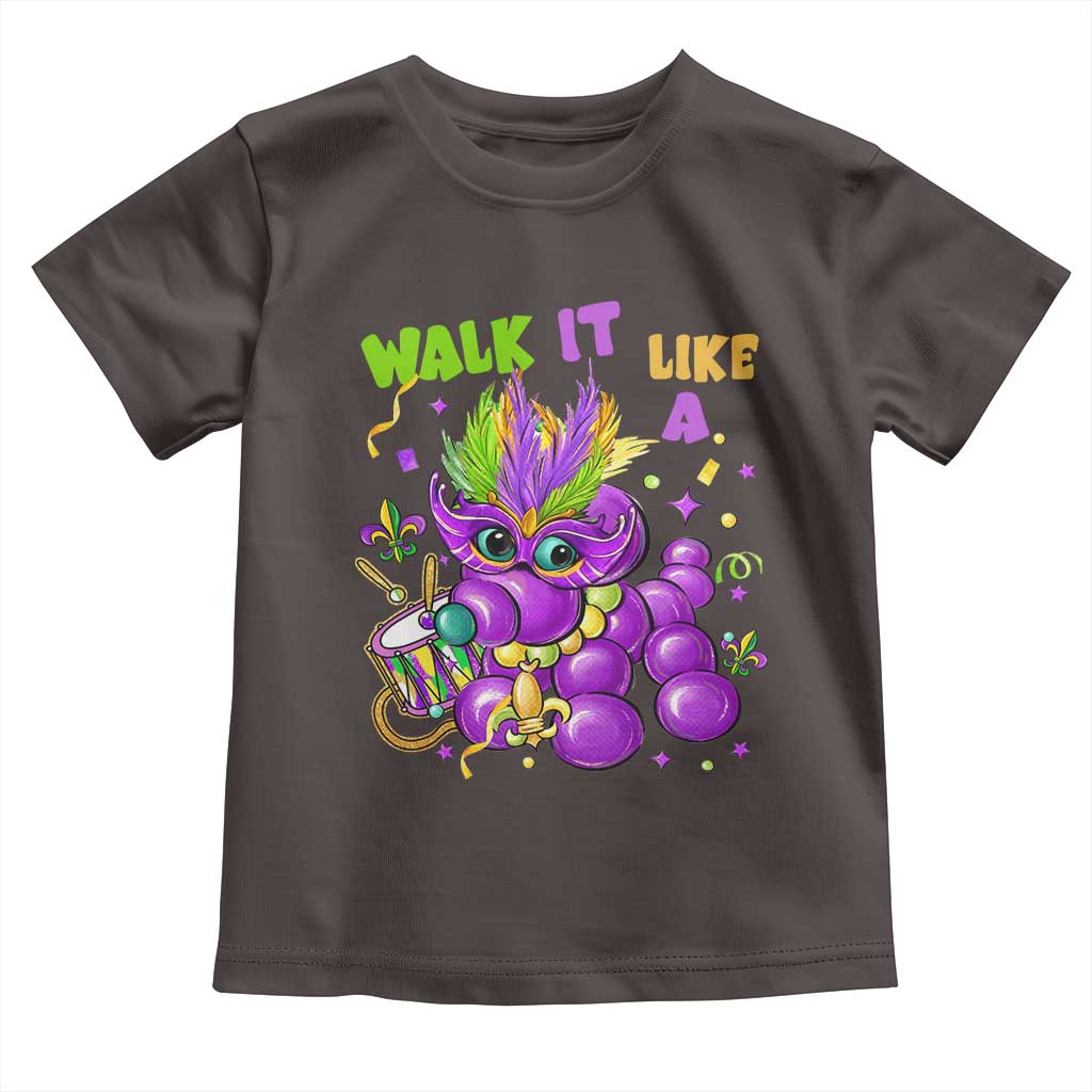 Funny Mardi Gras Toddler T Shirt Walk it Like a Dog Louisiana Fleur De Lis TS10 Dark Chocolate Print Your Wear