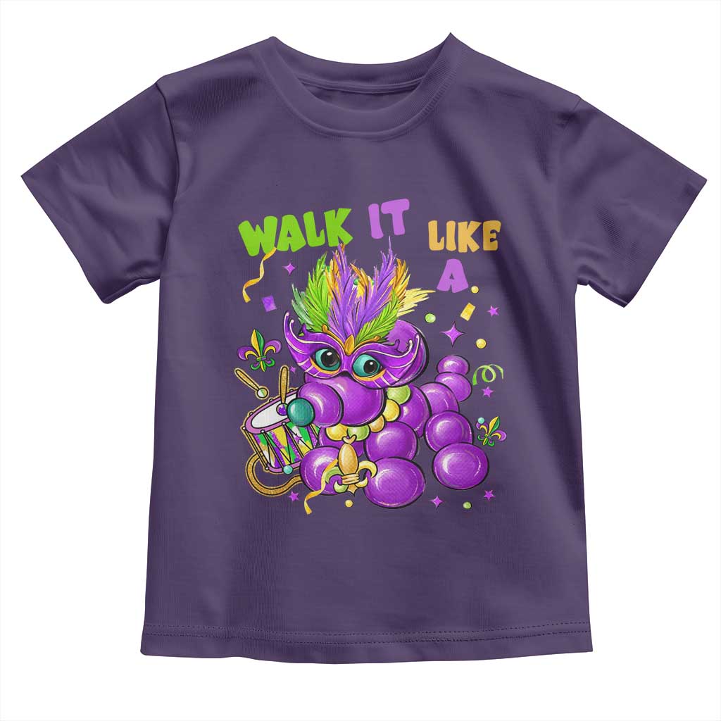 Funny Mardi Gras Toddler T Shirt Walk it Like a Dog Louisiana Fleur De Lis TS10 Purple Print Your Wear