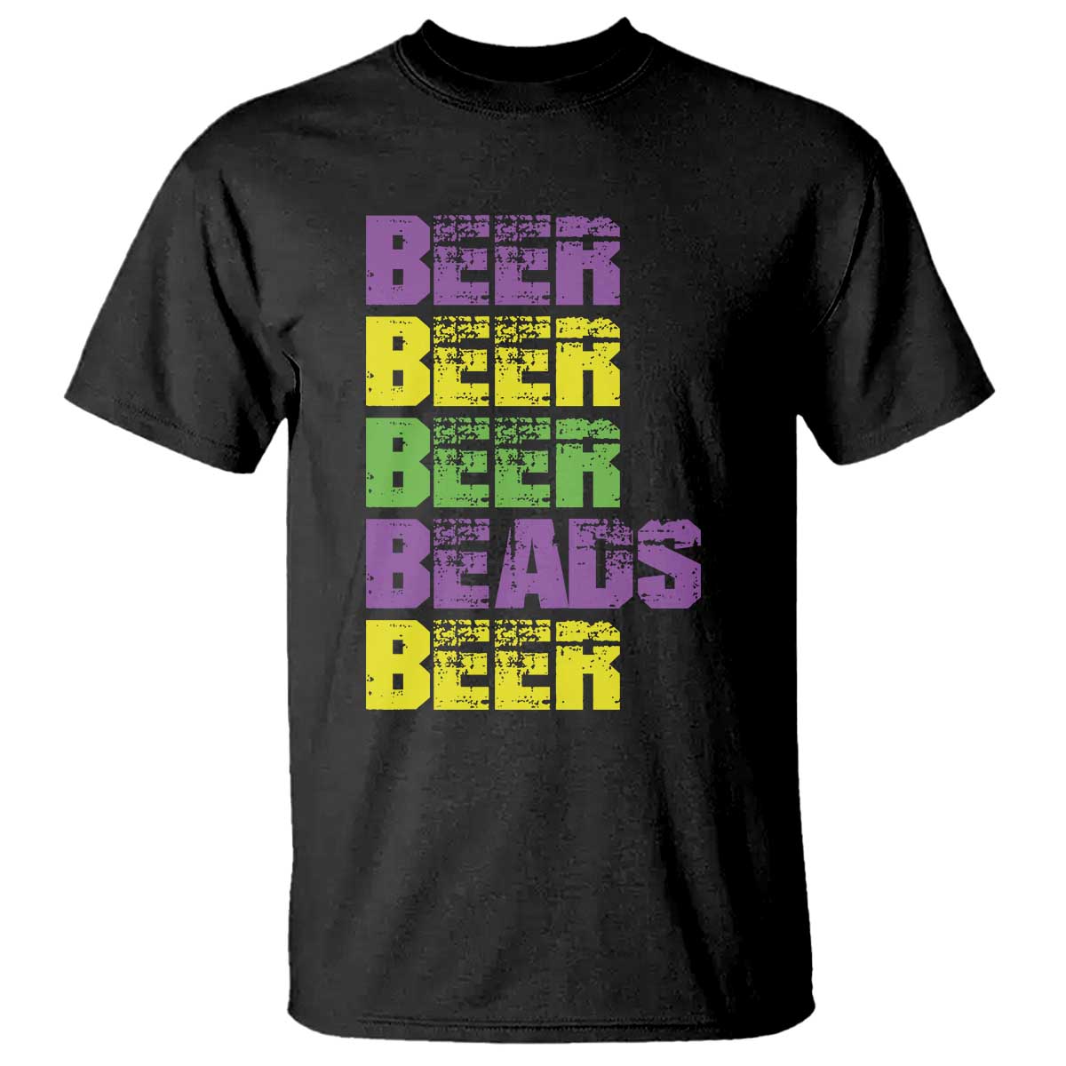 Funny Mardi Gras T Shirt Retro Beer Beads Fat Tuesday Festival Celebration TS10 Black Print Your Wear