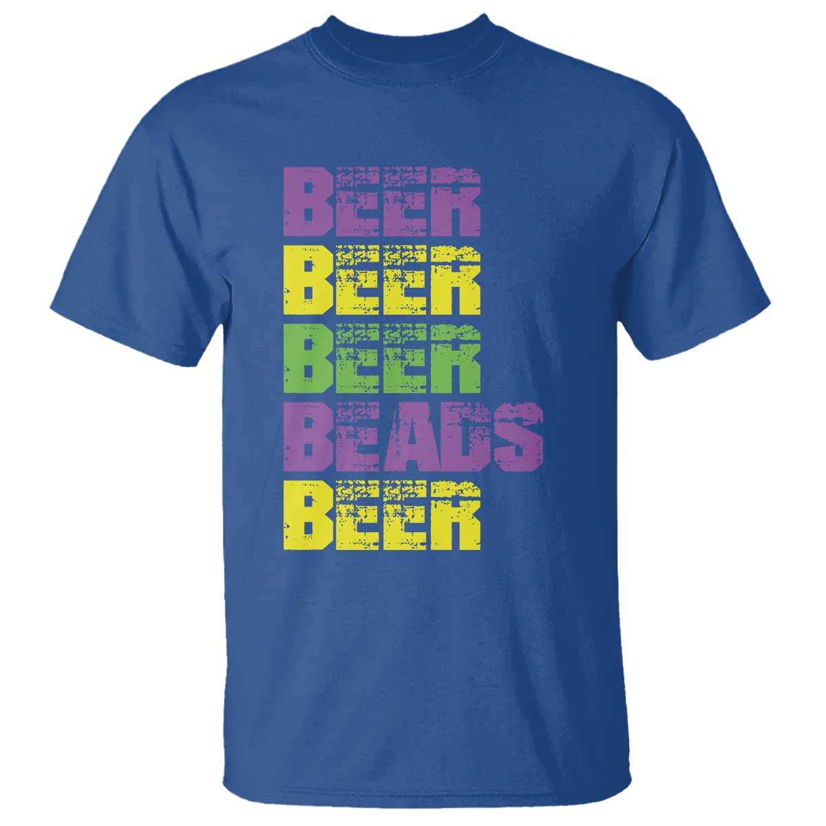 Funny Mardi Gras T Shirt Retro Beer Beads Fat Tuesday Festival Celebration TS10 Royal Blue Print Your Wear