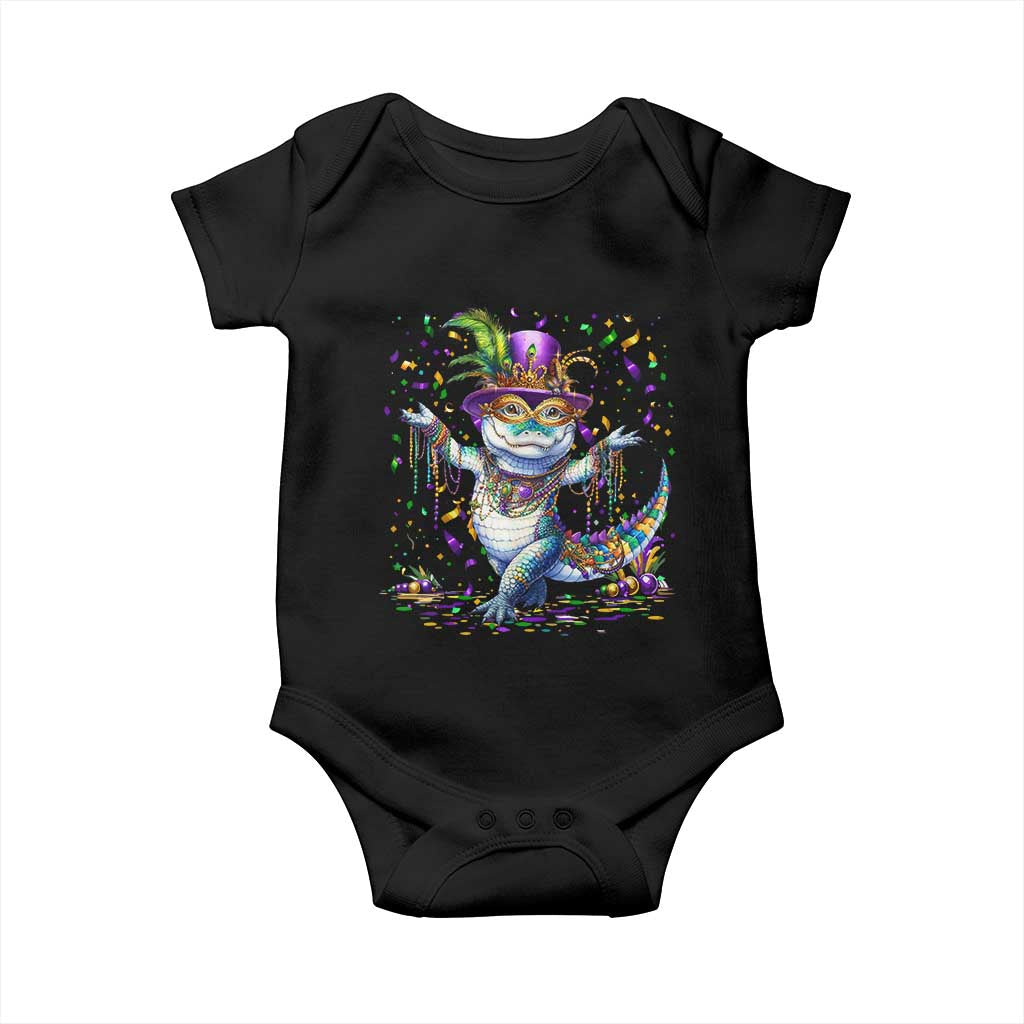 Mardi Gras Crocodile Baby Onesie Mardigator Alligator Costume Carnival New Orleans Louisiana TS10 Black Print Your Wear