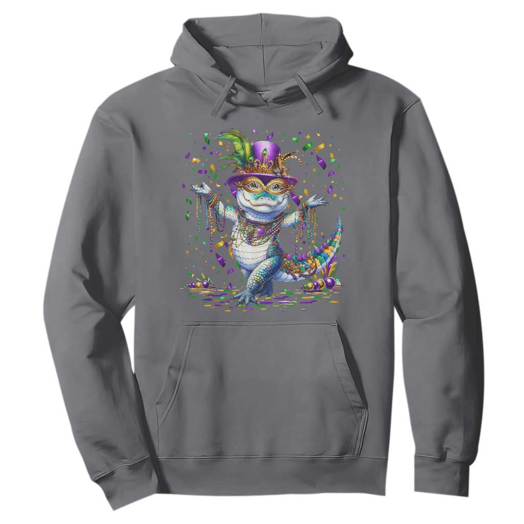 Mardi Gras Crocodile Hoodie Mardigator Alligator Costume Carnival New Orleans Louisiana TS10 Charcoal Print Your Wear