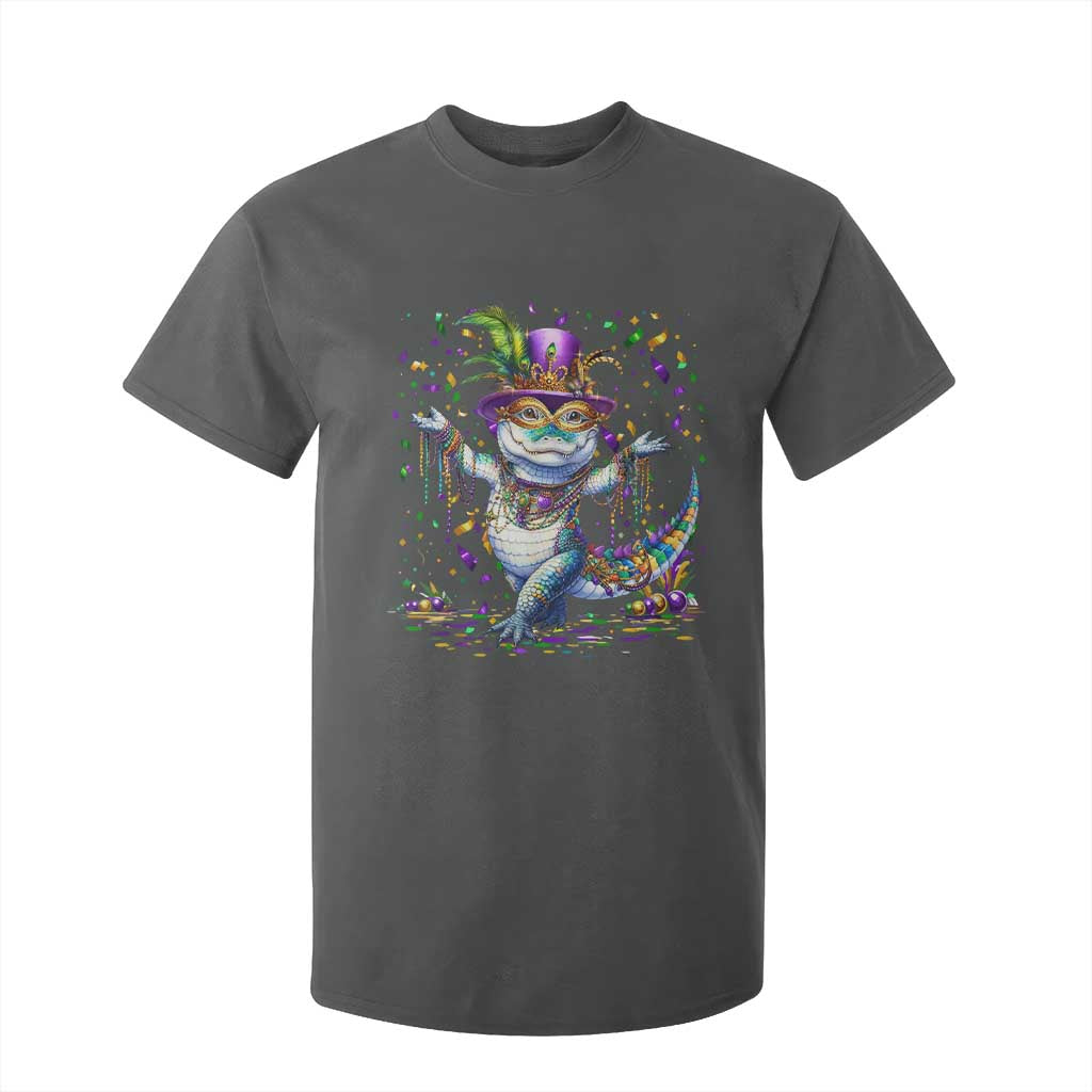 Mardi Gras Crocodile T Shirt For Kid Mardigator Alligator Costume Carnival New Orleans Louisiana TS10 Dark Heather Print Your Wear
