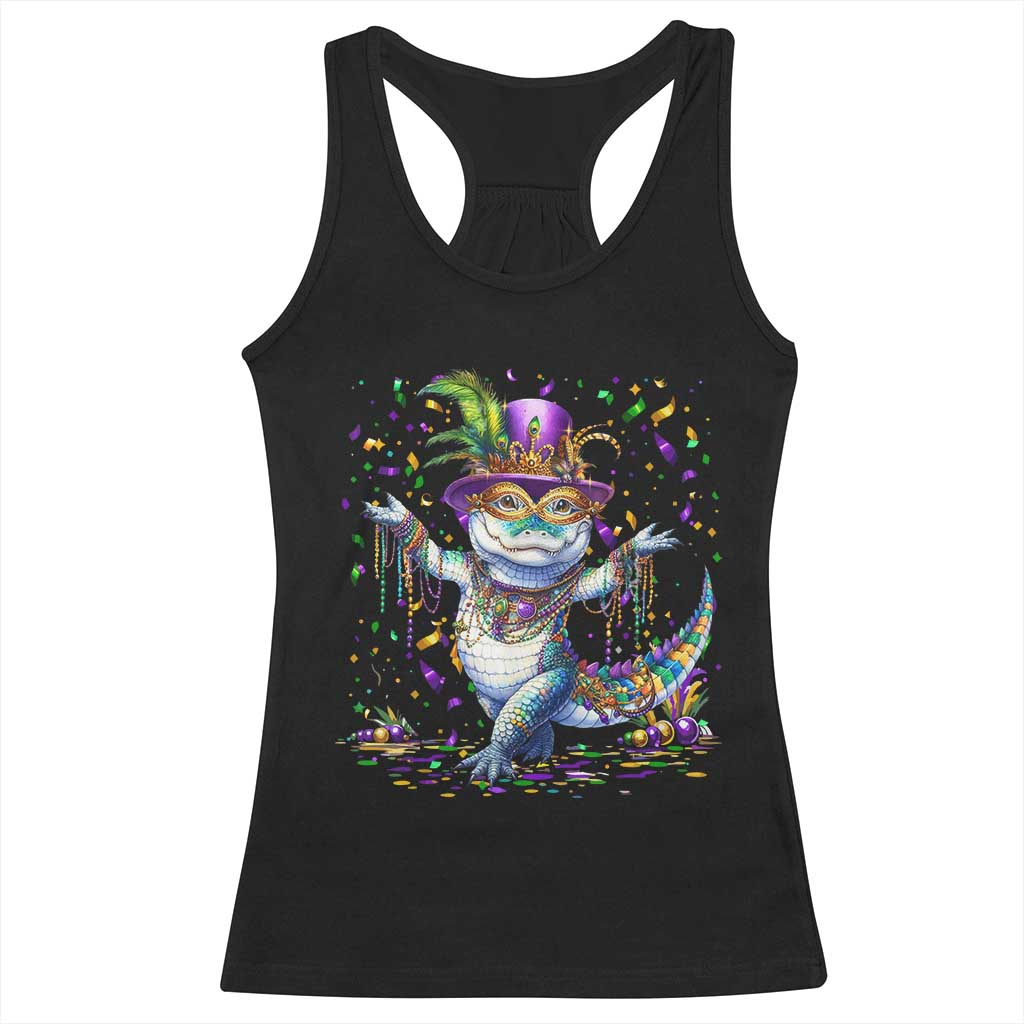 Mardi Gras Crocodile Racerback Tank Top Mardigator Alligator Costume Carnival New Orleans Louisiana TS10 Black Print Your Wear