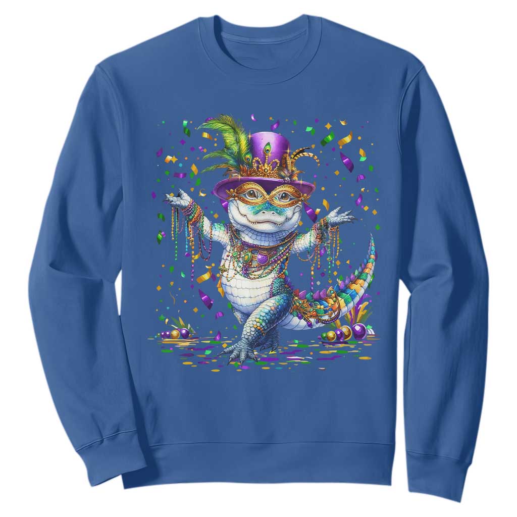Mardi Gras Crocodile Sweatshirt Mardigator Alligator Costume Carnival New Orleans Louisiana TS10 Royal Blue Print Your Wear