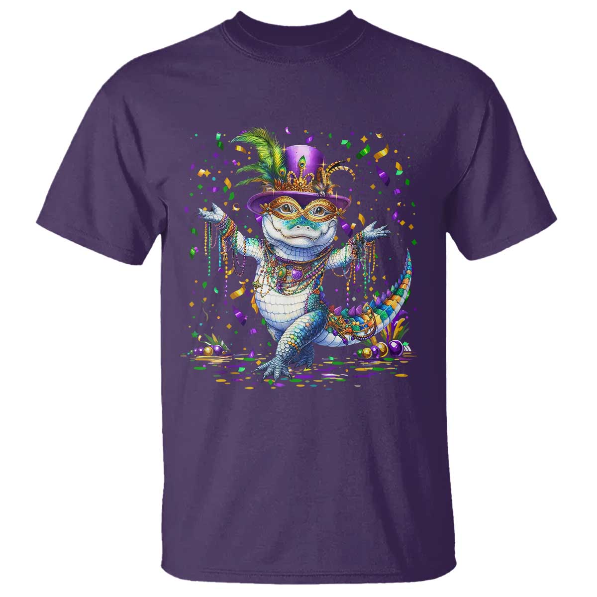 Mardi Gras Crocodile T Shirt Mardigator Alligator Costume Carnival New Orleans Louisiana TS10 Purple Print Your Wear